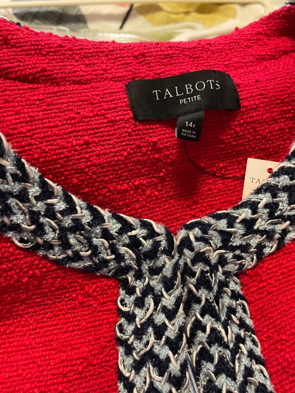 NWT - Talbots Tweed Tipped Jacket - 14P - Picture 9 of 12